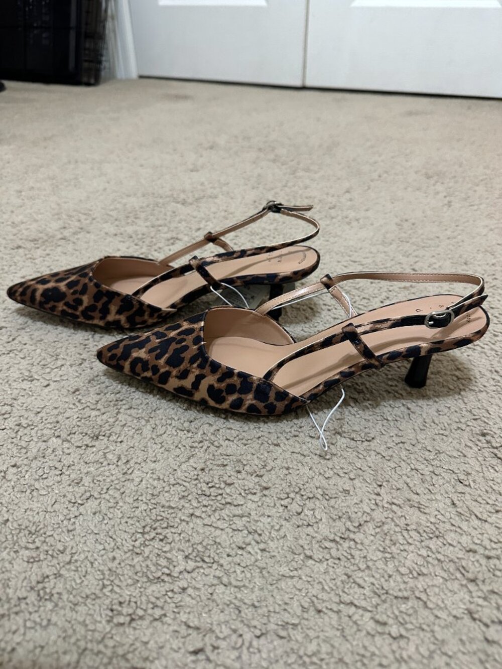 Women's Annette Satin Slingback Heels with Memory Foam Insole - A New Day™ Light